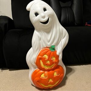 Halloween Grand Venture 1997 Ghost 2 Pumpkins VintageBlow Mold 31” NO Cord